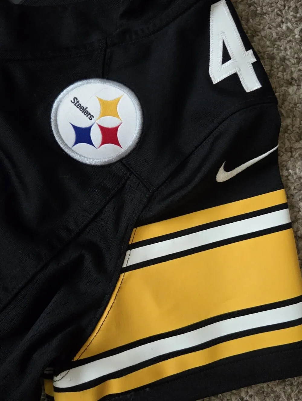 Pittsburgh Steelers Jersey Womens M Nike Troy Polamalu #43 Black NFL Stitched